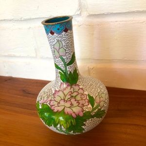 Vintage Cloisonné Vase 6” Tall